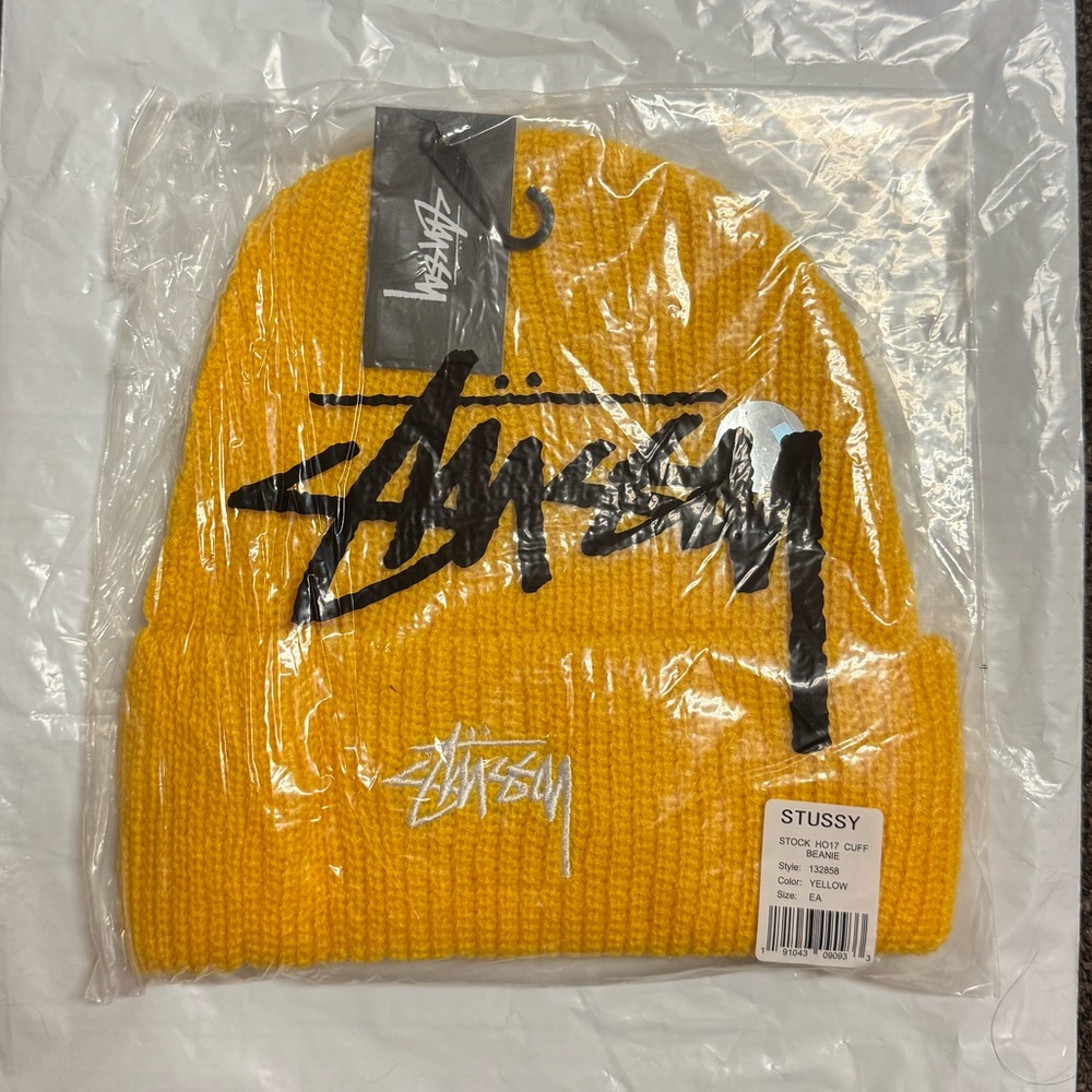 Stussy Yellow Beanie - Basic Cuff NWT